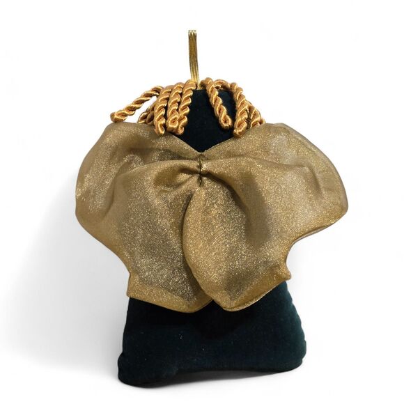 Woof & Poof Christmas Angel Soft Stuffed Ornament Decor Green gold Striped Dress - Picture 4 of 7